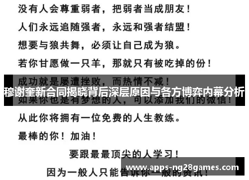 穆谢奎新合同揭晓背后深层原因与各方博弈内幕分析 穆谢奎新合同揭晓背后深层原因与各方博弈内幕分析